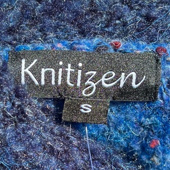 🌻NEW w.tag Knitizen Blue Striped Chunky Cozy  Warm Cowl Neck Sweater Size S - Picture 8 of 10